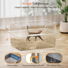 Kittenhood bac litiere porte latérale haute, accès pratique pour grands chats.
