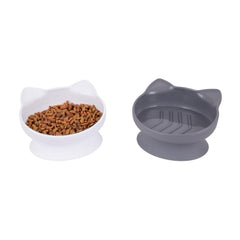 Kitty City, bol surélevé pour chat blanc et gris, repas plus confortables.