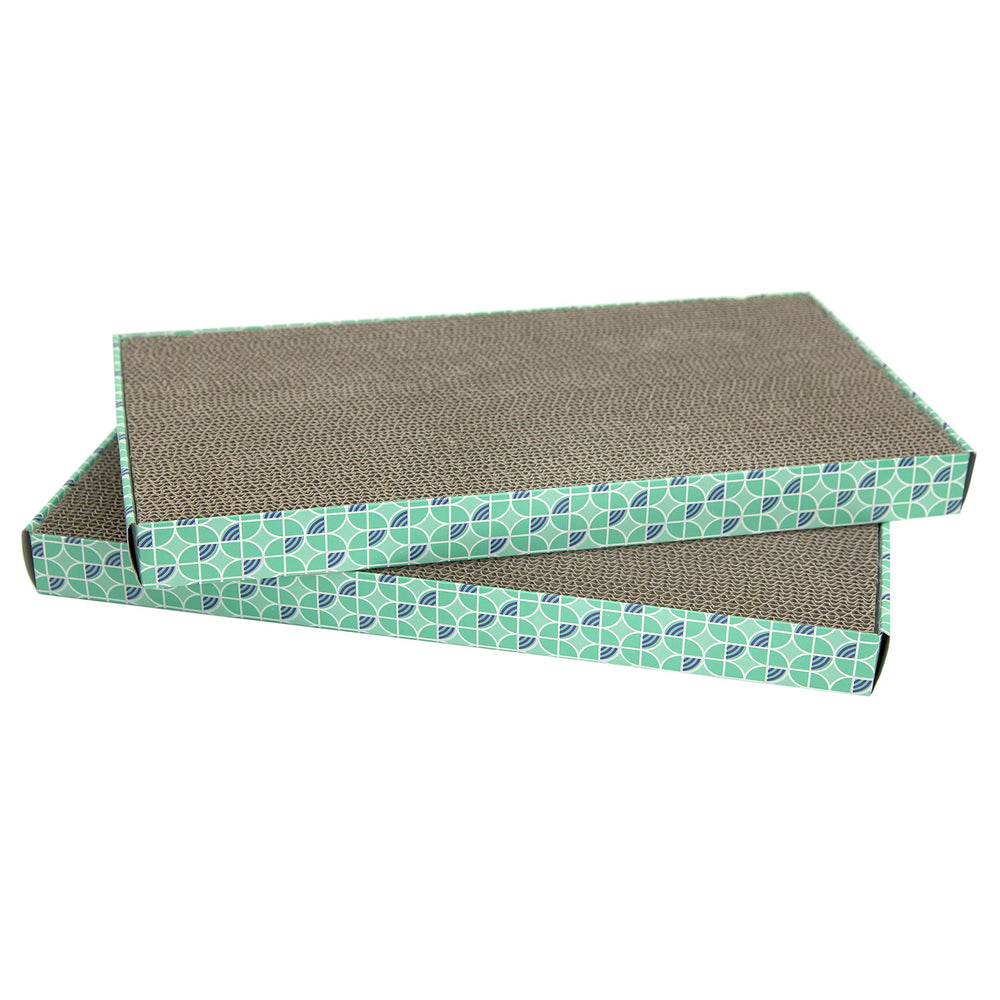 Grattoir Kitty City en carton ondulé, recto-verso, durable pour griffage.