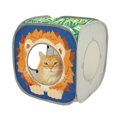 Kitty City Safari Jungle, cube pliable, espace privé idéal pour le repos du chat.