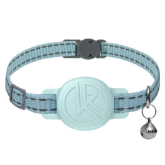 Le collier Kitty Kompass bleu réfléchissant pour chats augmente la visibilité nocturne et la sécurité.