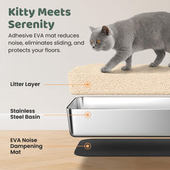 KittyLetto boite-litiere semi-haut pour chats curieux et observateurs.