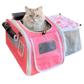 Kittyrama sac-chat souple en cabine avion, transport confortable sous le siège.