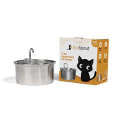 KittySpout fontaine en acier inox, capacité 4L pour plusieurs chats.