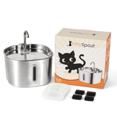 KittySpout réservoir en inox de 4 L pour hydrater les chats durablement.