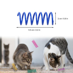 Ressorts colorés Kitys Fatch, stimulent l’instinct de chasse des chats.