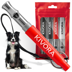 Sifflets KIVORA quatre-pack pour dressage canin, ensemble pratique.