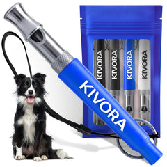 Sifflet KIVORA kit-quatre-sifflets bleu pour rappel à distance.