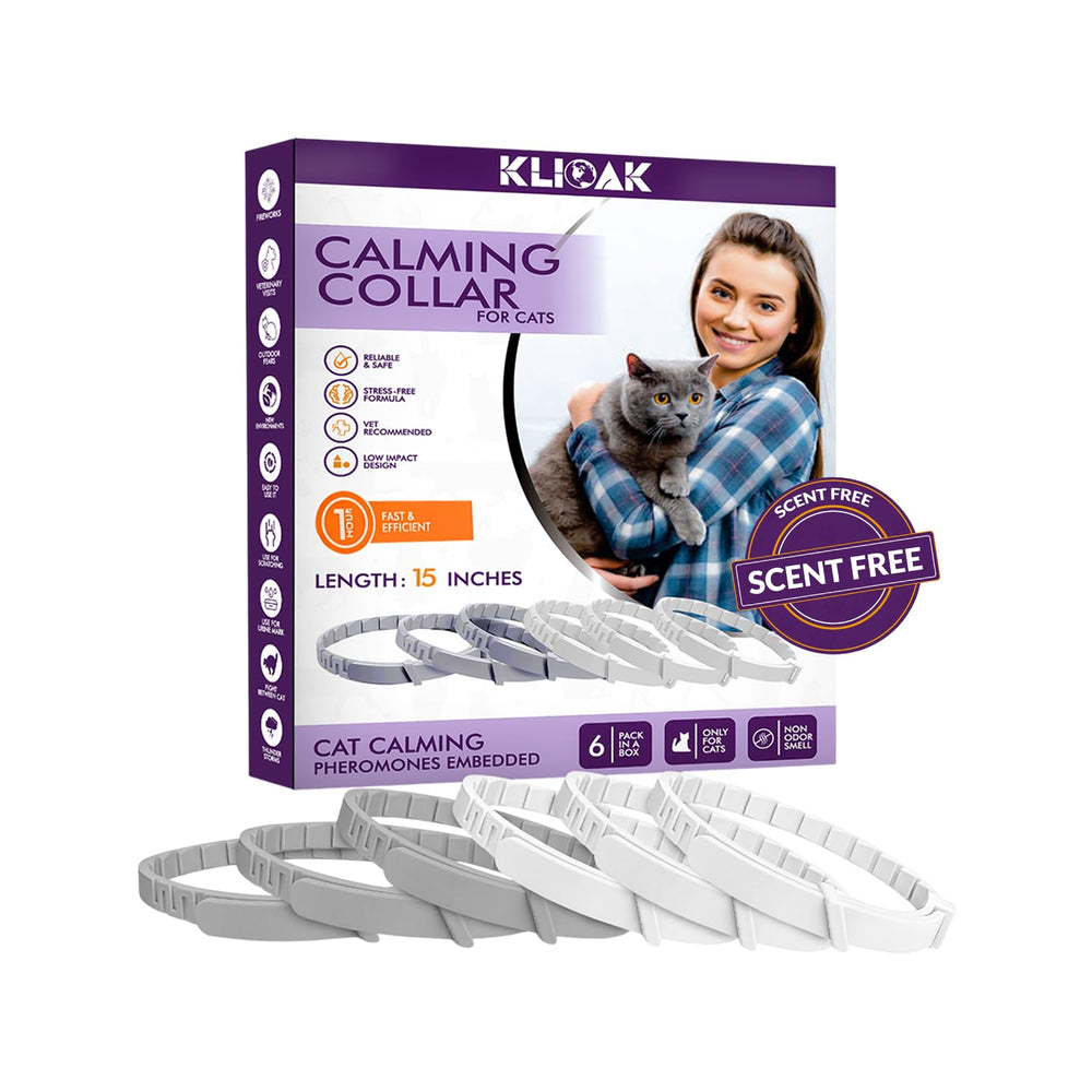 Klioak collier apaisant pour chats avec pheromones, apaise les comportements.