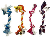 Knivel: ensemble de quatre jouets en corde multicolores pour petits chiens, idéal pour jeux variés.