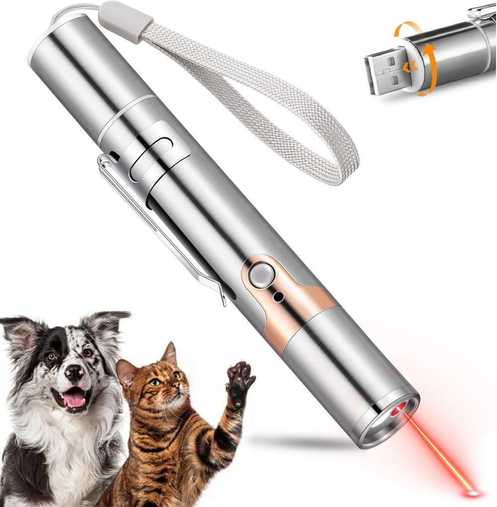Jouet Koackl pour chat avec lumière rouge, idéal pour des séances nocturnes et actives.
