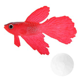 Kodrily poisson betta rouge flottant, décor réaliste pour aquarium.