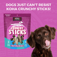koha croquants boeuf et riz, plaisir durable pour chiens sensibles.