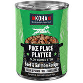 KOHA Pike Place Platter ragout boeuf et saumon, repas riche en protéines pour chien