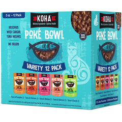 KOHA Poké Bowl chat: thon et saumon dans une sauce savoureuse favorisant l'hydratation.