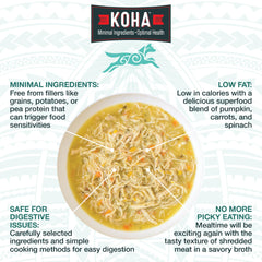 KOHA Pure Shreds canard : morceaux fins en bouillon aromatique pour varier les repas.