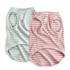Gilet Koneseve pour chien sans manches, rayures rose, confort quotidien.