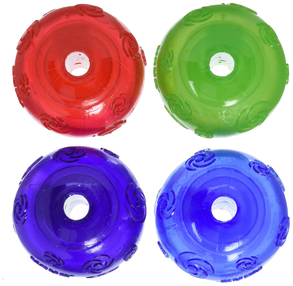 Balle Squeezz KONG moyenne pour chien, couleurs assorties, idéale pour le jeu de récupération.