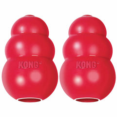 KONG Classic rouge remplissable, stimule l’instinct et l’enrichissement mental du chien.