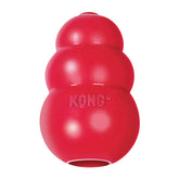 KONG Classic rouge, vue face, jouet masticable pour chien moyen favorisant l’occupation.