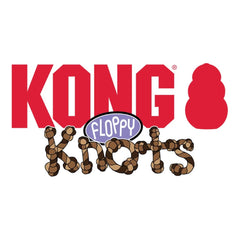 KONG Floppy Knots avec sifflets incitant au jeu et à la poursuite.