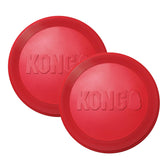 KONG Flyer disque caoutchouc rouge, idéal pour des sessions de lancer en plein air.
