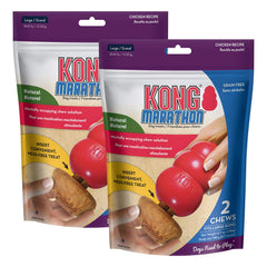 KONG Marathon emballage poulet pour grands chiens, idéal pour occuper les sessions de jeu.