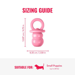 KONG Puppy Binkie intérieur creux remplissable prolonge le jeu.