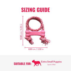 KONG Puppy Goodie Bone rose, outil de dentition naturelle pour chiots XS.