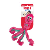 KONG Wubba Pieuvre en action: traction et rapport, idéal pour jeux intérieurs.