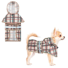 KOOLTAIL manteau imperméable pour chien avec capuche beige, protection contre la pluie