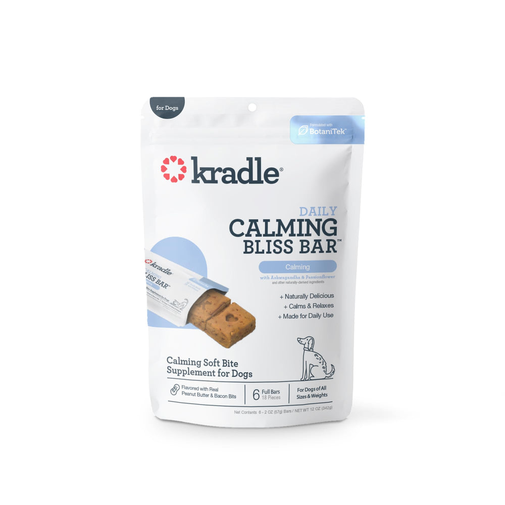Kradle Bliss Bars emballage individuel pratique pour sorties avec chien.
