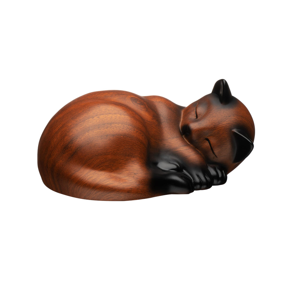 Urne Kriss Art pour chat endormi en résine, finition élégante.