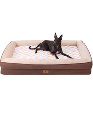 KSIIA Grand lit pour chiens moyens avec mousse mémoire effet œuf offre un soutien ciblé.