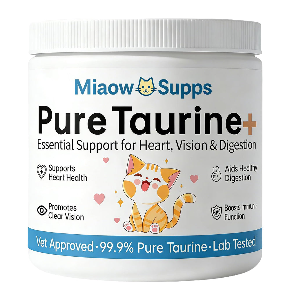 Miaow Supps Taurine Chat : poudre taurine pour soutenir le cœur et la vitalité.