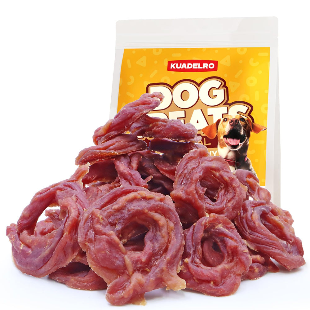 KUADELRO Anneaux canard: friandises hypoallergéniques favorisant l'entraînement quotidien.