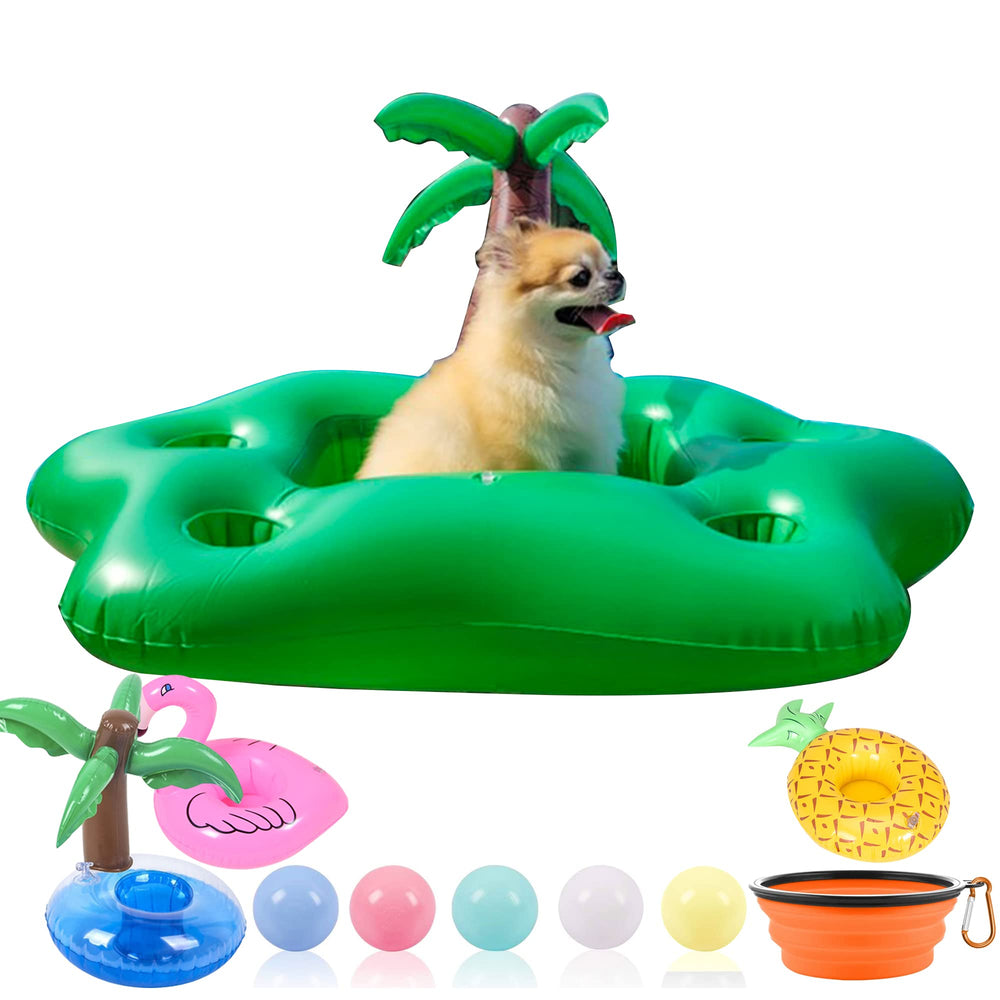 KUCDBUN chien-piscine flotteur arbre coco, pratique et sûr pour votre compagnon.