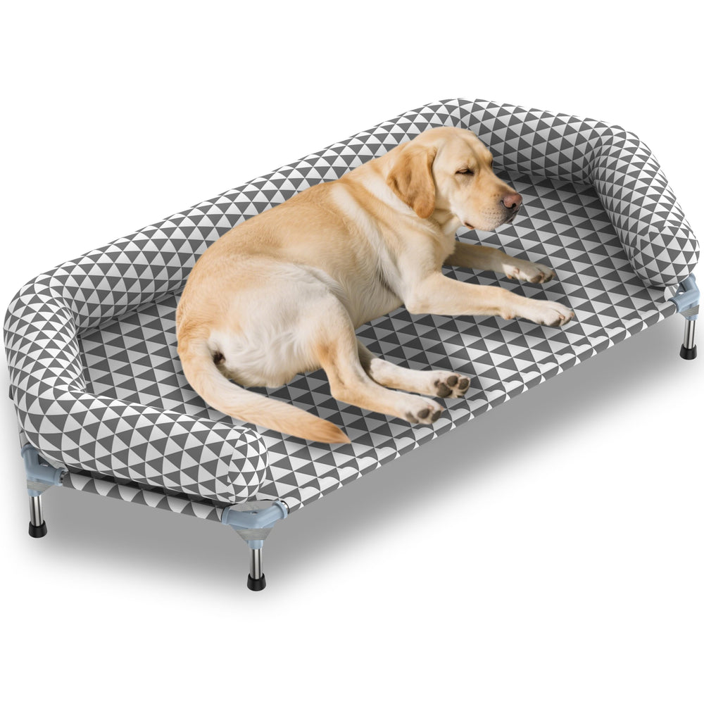 Kuntrust lit-chien orthopedique, cadre eleve a 6-cotes, offrant stabilité et surface d'appui.