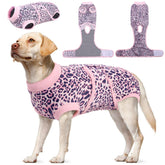 Kuoser combinaison récupération chien rose, vue de face, confort doux après chirurgie.