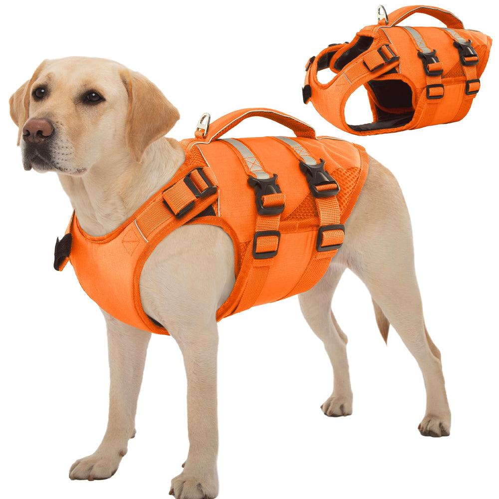 Kuoser gilet-natation-chien-bleu: gilet bleu offrant une flottabilité fiable pour la baignade.