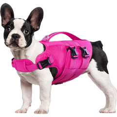 Kuoser gilet sauvetage chien rose, vue avant, soutien flottant pour la natation