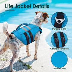 Kuoser gilet sauvetage chien XXL, poignée secours intégrée pour récupération rapide.