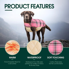Kuoser Manteau chien doublure polaire rose garde une chaleur douce