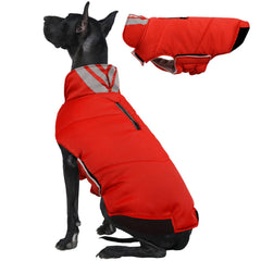 Manteau Kuoser pour chien rouge 2XL, vue avant: chaleur et imperméabilité.