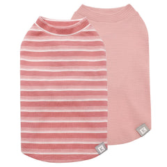 KYEESE chemise chien maille gaufre rose, confort quotidien, 2 pièces.