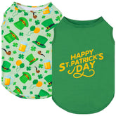 KYEESE chien t-shirt Saint-Patrick vert, respirant pour promenades.