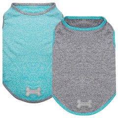 KYEESE T-shirt chien sans manches bleu-gris, confort estival pendant les promenades.