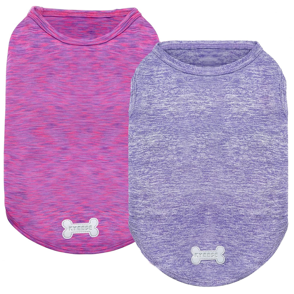 KYEESE lot-deux tee-shirt chien violet et rose, séchage rapide pour aventures quotidiennes.
