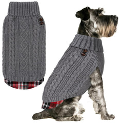 KYEESE pull-dog-douce-tricot gingham, confort quotidien pour chien.