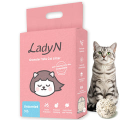 Lady N litière tofu mini-pellets: compatibilité box auto-nettoyante pour un nettoyage simplifié